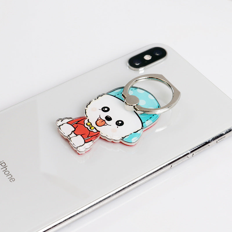 Creative Cartoon Husky Dog Bone Phone Case with Ring Stand | Protective Cover