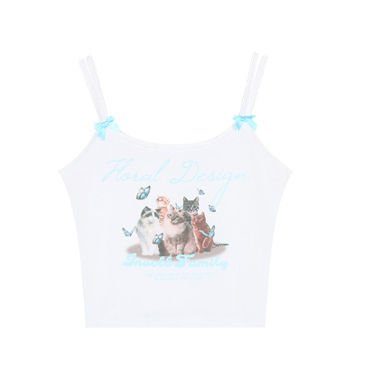 Lace Trim Crop Top with Bow for Women