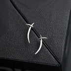 Silver Cross Earrings - Stylish Minimalist Design