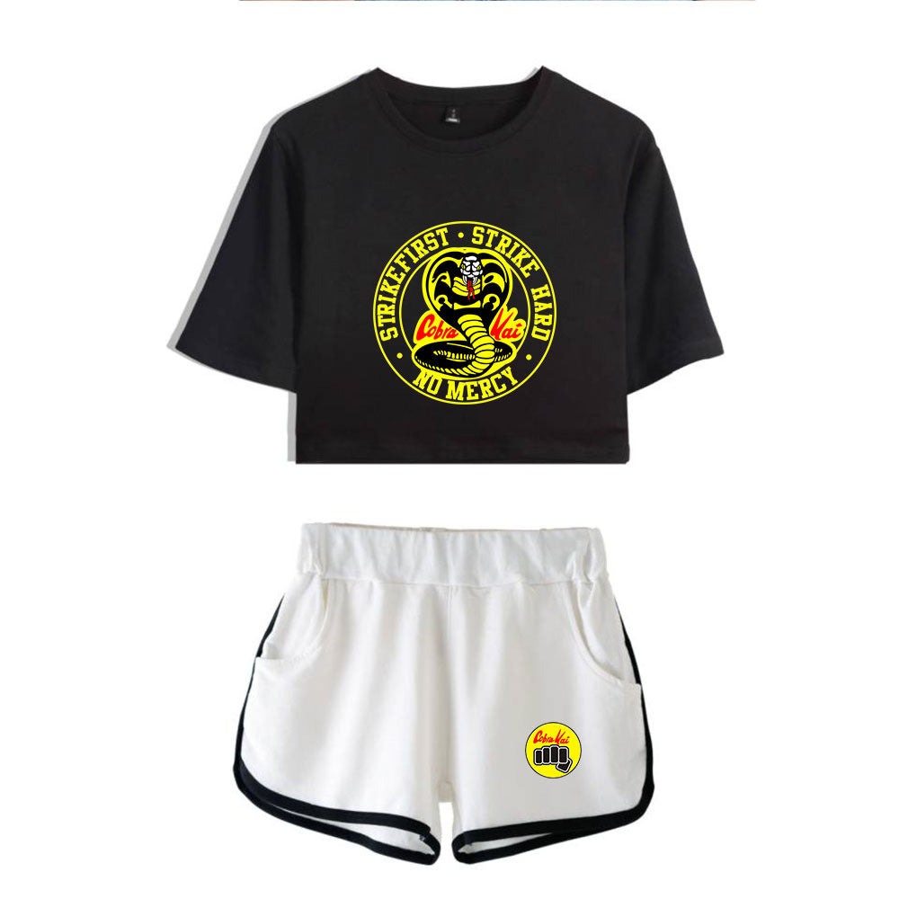 Cobra Kai Stylish Casual Crop Top and Shorts Set