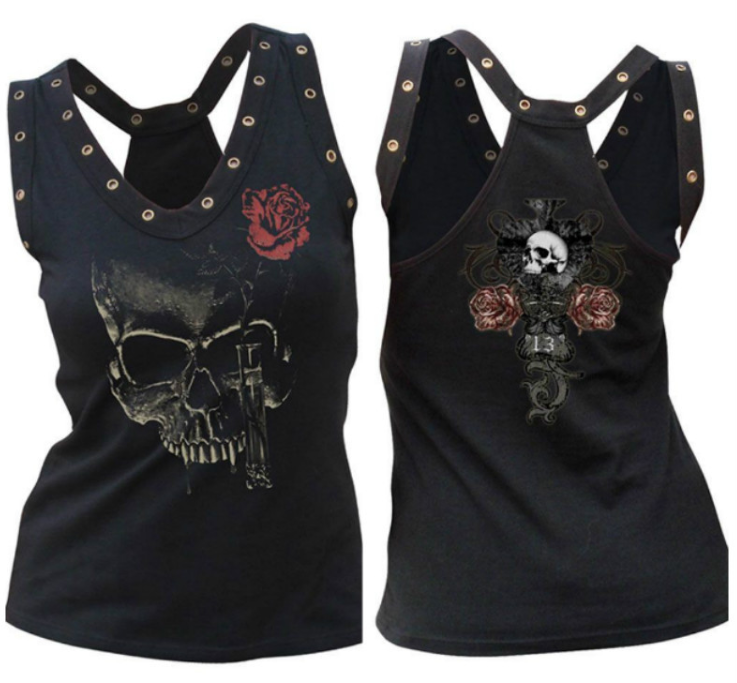 New Skull Print Casual Tank Top T-Shirt