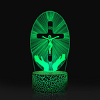3D Acrylic Jesus Crucifix Night Light - Christian LED Decor