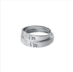 Cute Kitten Adjustable Couple Rings