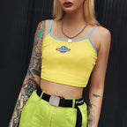 Embroidered Slim Fit Cami Top with Spaghetti Straps