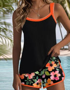 American Flag Heart Tankini Set