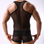Men's Transparent Mesh Athletic Tank Top (Korean Style)