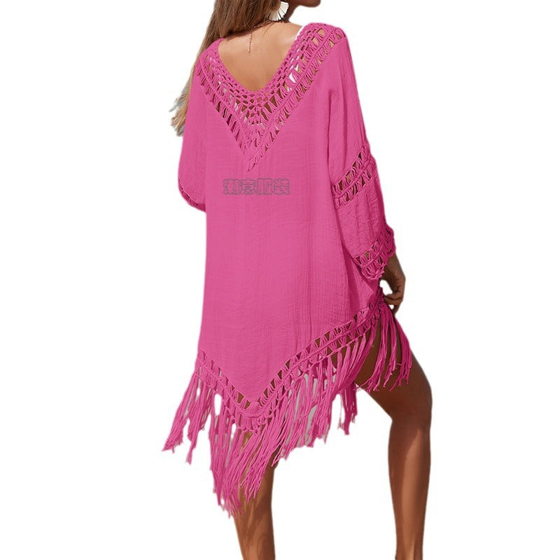 Color Block Sheer Long Sleeve Sun Protection Cover-Up