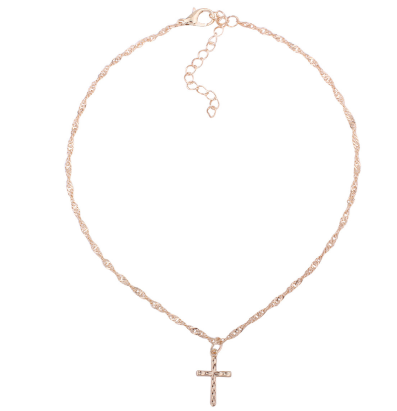 Layered Cross Pendant Necklace Set