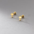 Gold Cross Stud Earrings for Women