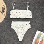 Heart Print High-Waisted Bikini Set