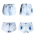 High-Waisted Light Wash Distressed Denim Shorts for Women