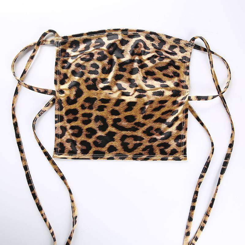 Summer Women's Cross Strap Leopard Print Tank Top