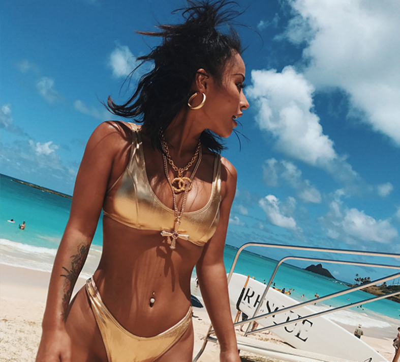 Metallic Gold Bikini Set