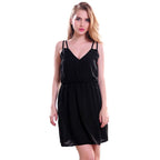 Sleeveless Chiffon Dress with Spaghetti Straps
