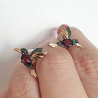 Hummingbird Zircon Threader Earrings
