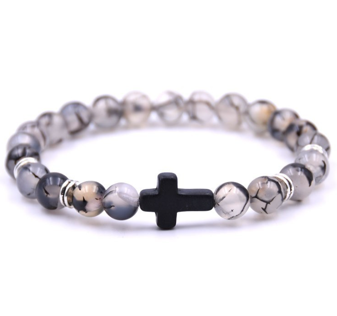Stone White Turquoise Cross Bracelet (Multi-color)