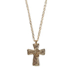 Ornate Gold Cross Pendant Necklace