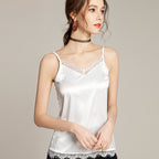 Women's Satin Lace V-neck Backless Camisole Top