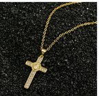 Cross with Virgin Mary Pendant Necklace - Christian Jewelry