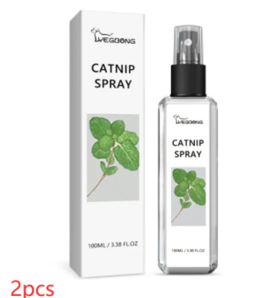 Catnip Spray for Cats, 100ml Natural Calming & Vitality Mist, Encourages Play on Toys, Scratchers & Beds, Edible Ingredients