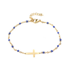 Dainty Cross Beaded Bracelet