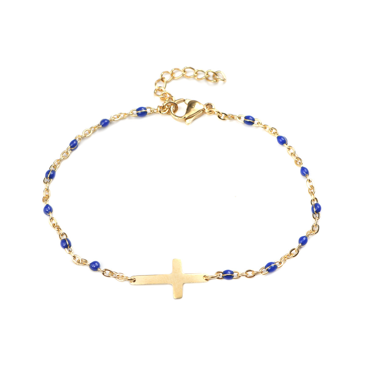 Dainty Cross Beaded Bracelet