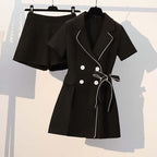 Plus Size Women's Summer Chic Two-Piece Shorts Set