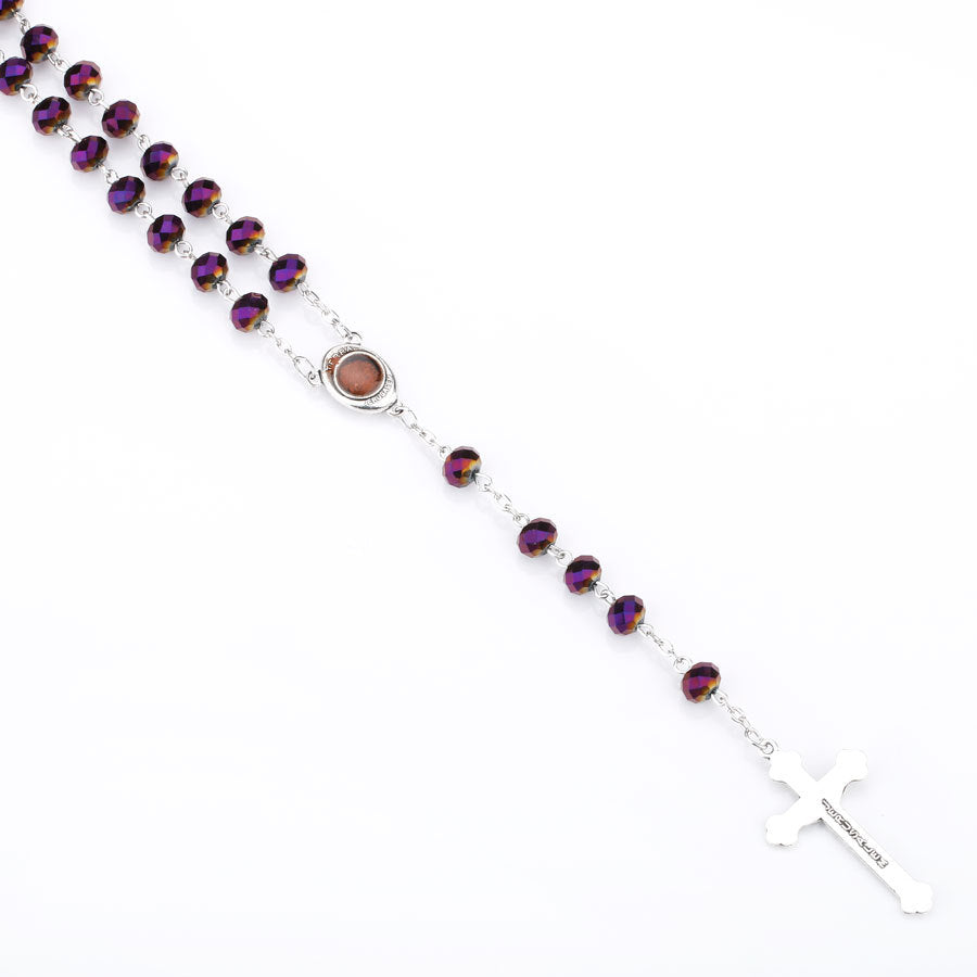 Beaded Crucifix Rosary Necklace