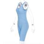 Women's Sleeveless Jumpsuit with Shorts for Fitness