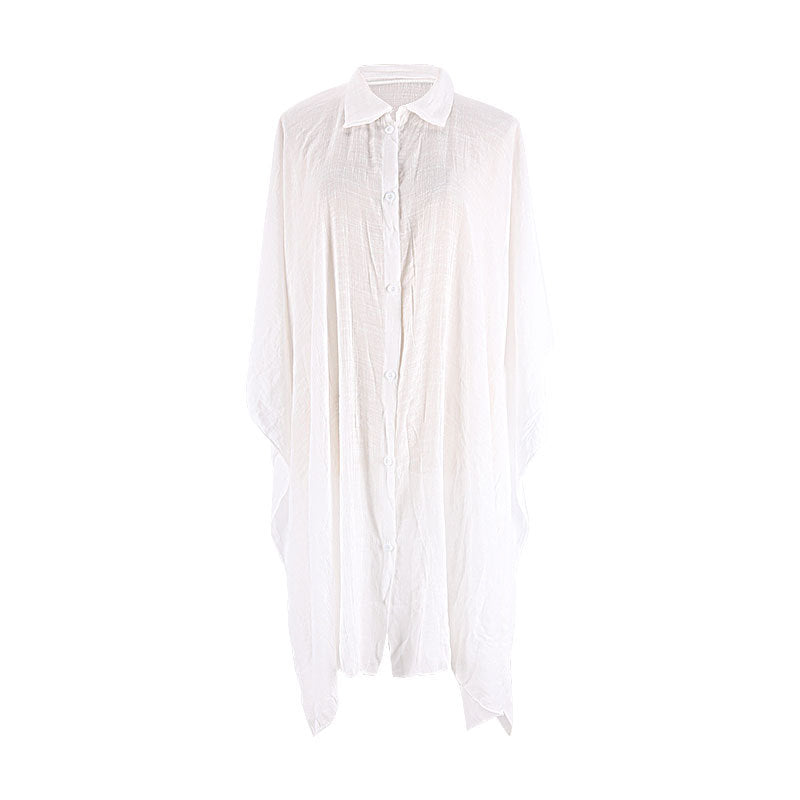 New Loose Bamboo Cotton Beach Cover-Up Shirt