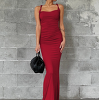 Spaghetti Strap Ribbed Bodycon Maxi Dress