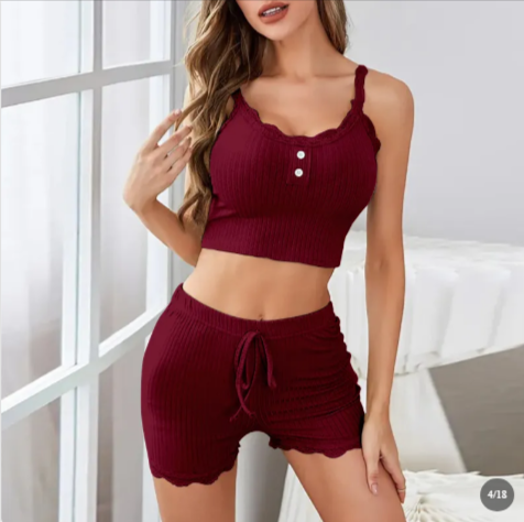 Women's Lace Spaghetti Strap Pajama Set