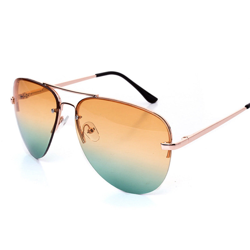 Rimless Gradient Aviator Sunglasses