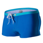 Men's Square Cut Swim Trunks with Pockets