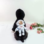 Astronaut Teddy Dog Hoodie, Padded Hooded Jacket with 3D Space Bear Design, Warm Novelty Pet Clothes for Small Medium Dogs
