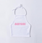 Women's Halter-Neck 'Babygirl' Crop Top