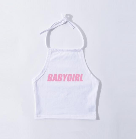 Women's Halter-Neck 'Babygirl' Crop Top