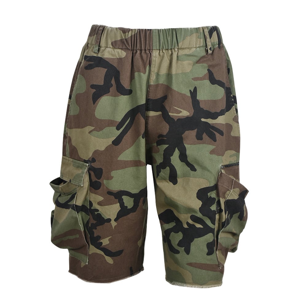 Women's Summer Camouflage Multi-pocket Casual Shorts