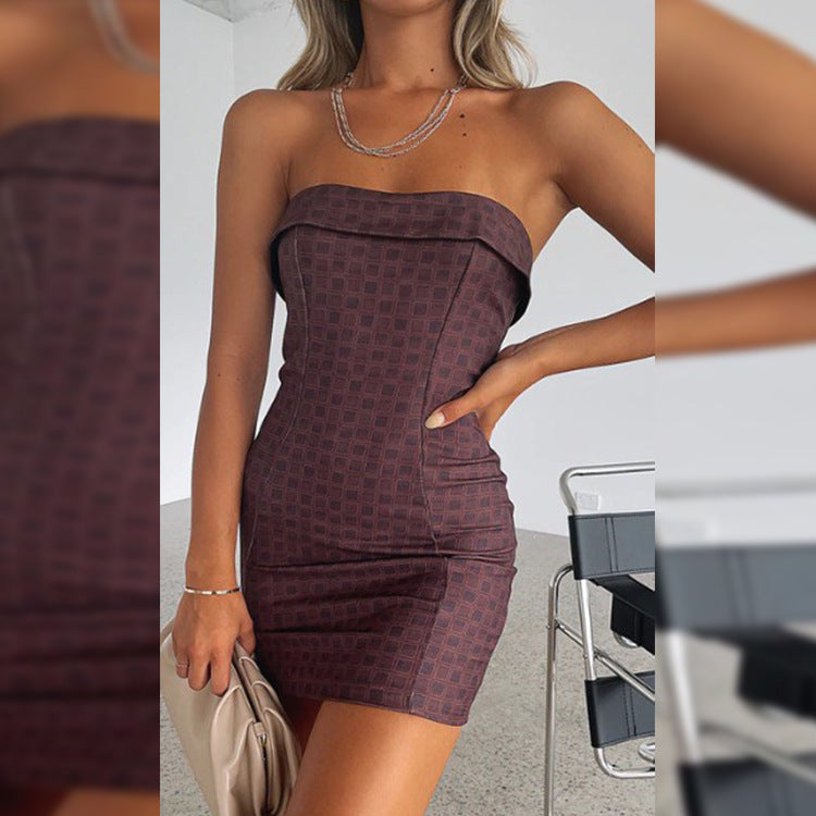 One Word Tube Top Neck Dress for Women