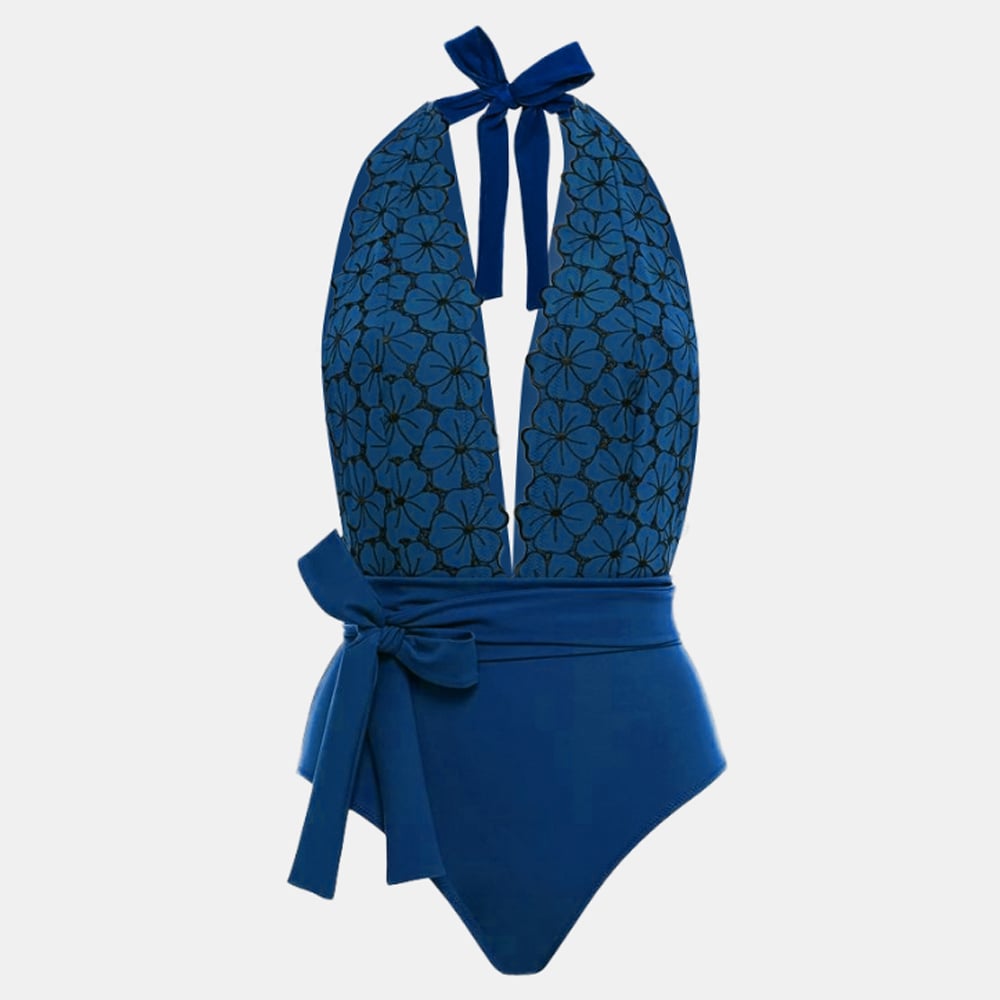 Deep-V Halter One-Piece Swimsuit