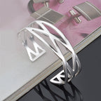 Silver Openwork Woven Cuff Bracelet
