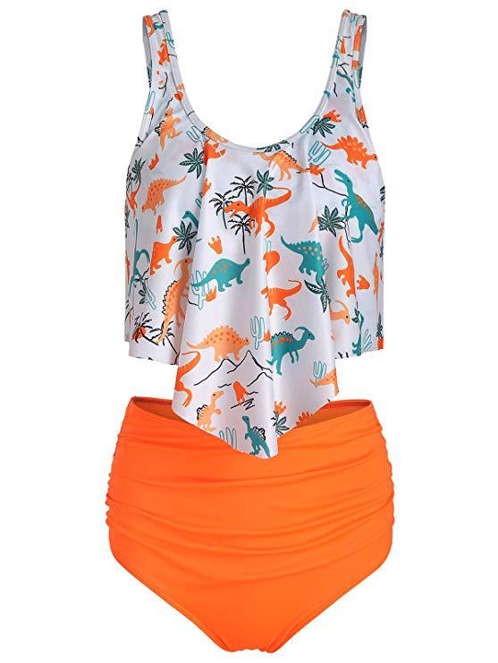 Dinosaur Print Women's Bikini Swimsuit (Two-Piece)