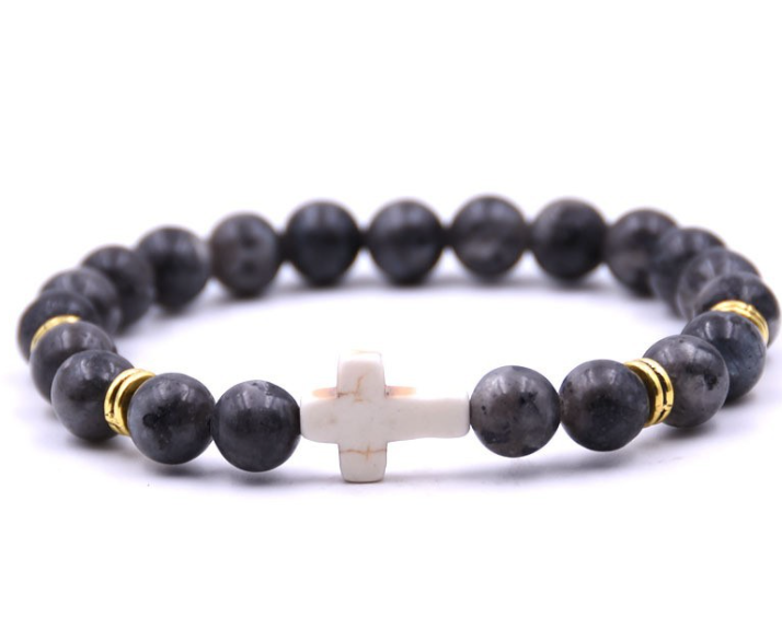 Stone White Turquoise Cross Bracelet (Multi-color)