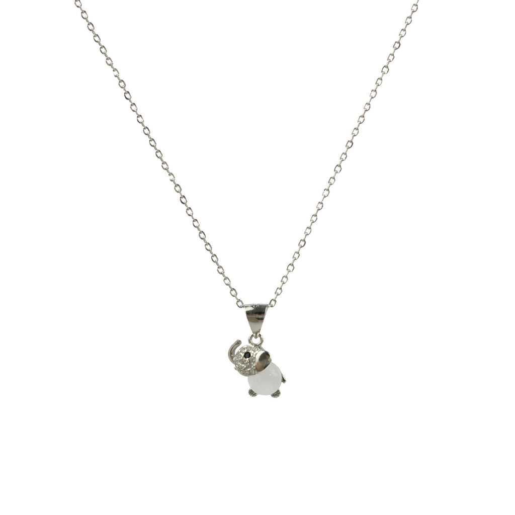 Opal Elephant Pendant Necklace