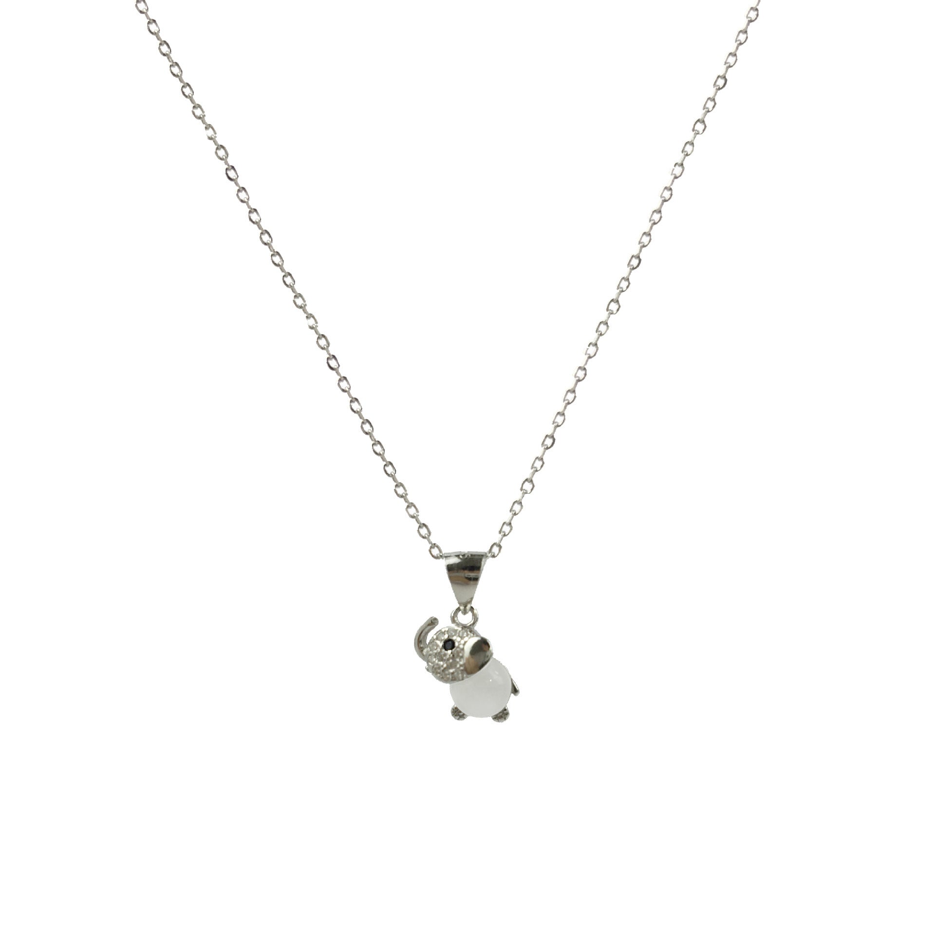 Opal Elephant Pendant Necklace