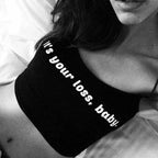 Women's Fashion Letter Print Tank Top T-Shirt