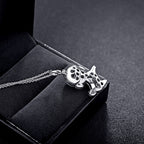 Zirconia Puppy Pendant Necklace