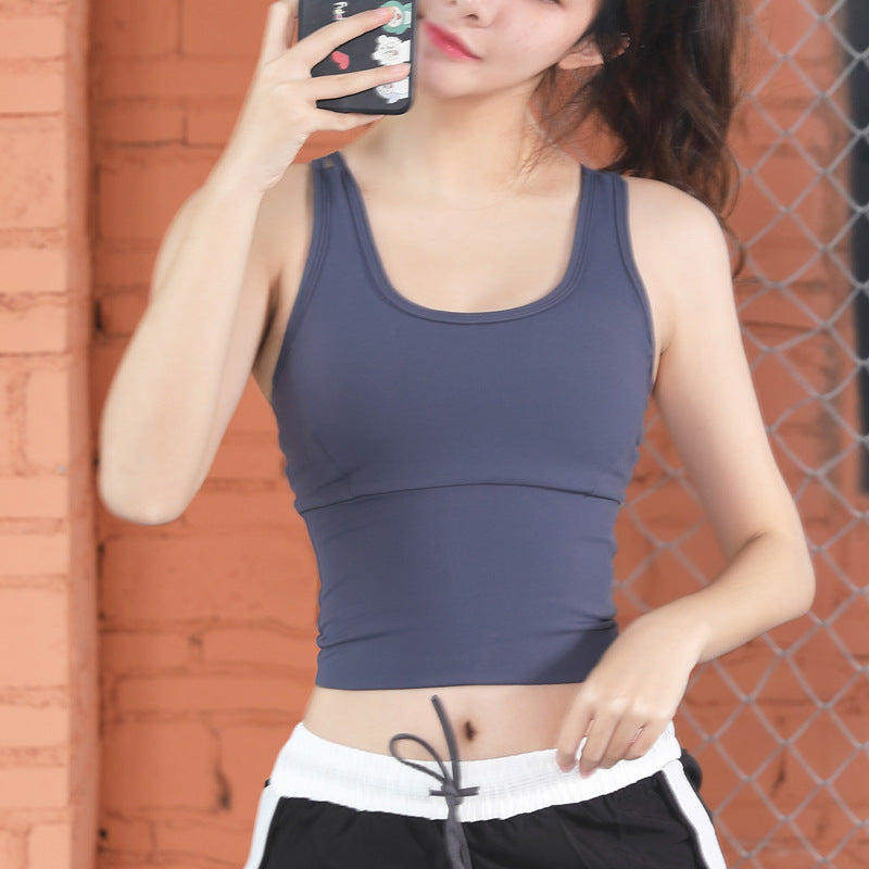 Sports Bra with Beautiful Back Design and Tank Top