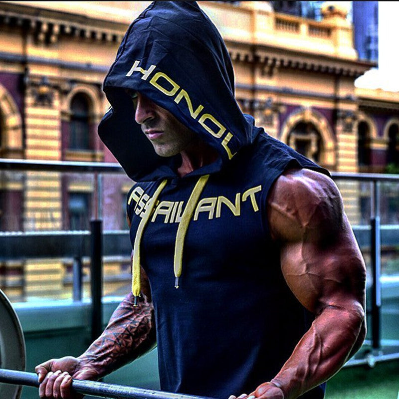 2023 Summer Men's Loose Fitness Tank Top with Hood