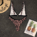 Leopard Print Triangle Bikini Set